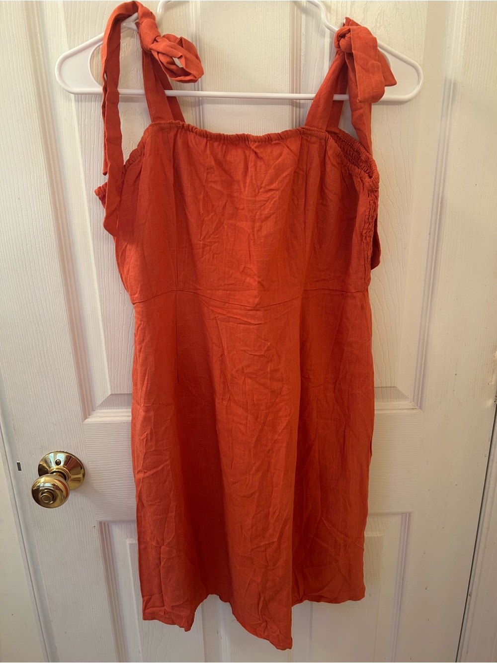 Cupshe Rust Orange Tie-Shoulder Sundress